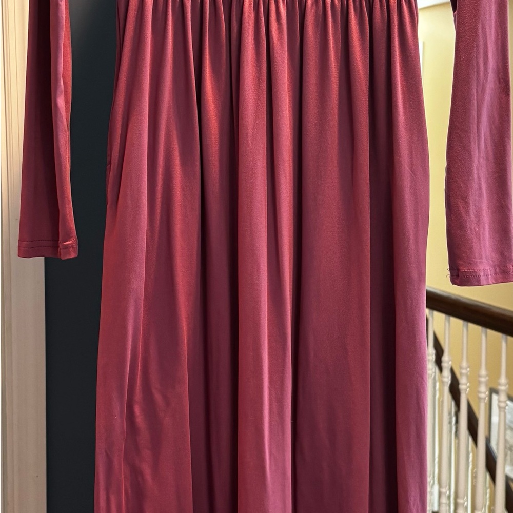 Elegant Long Sleeve Pink Dress